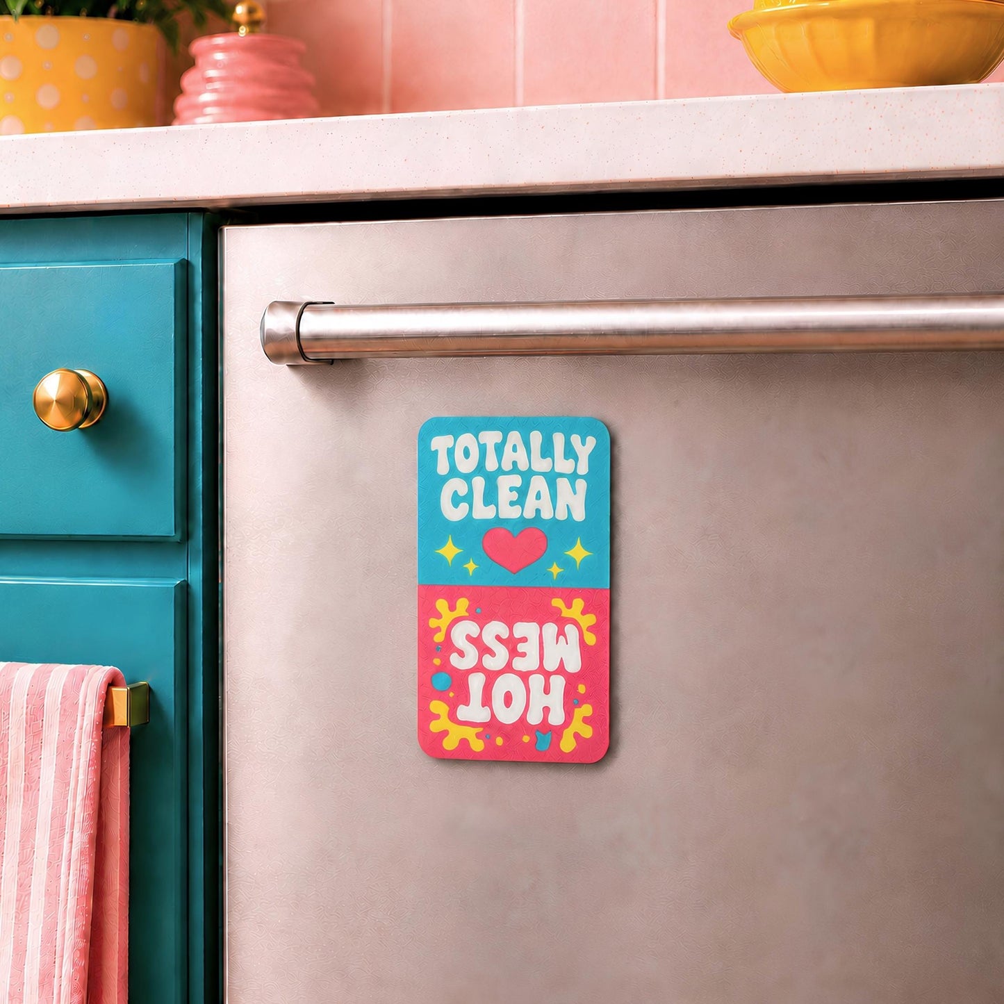 Clean Dirty Dishwasher Magnet | Pink Kitchen Gift