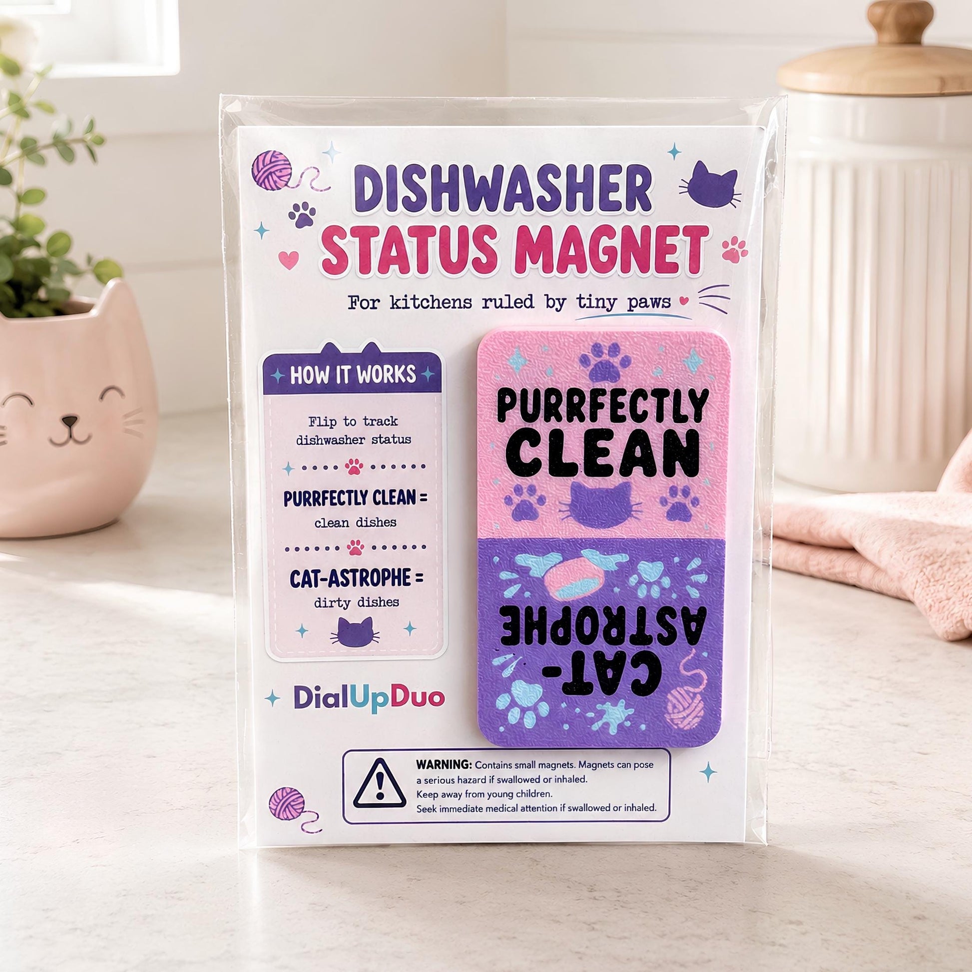 Cat Dishwasher Magnet | Funny Kitchen Roommate Gift