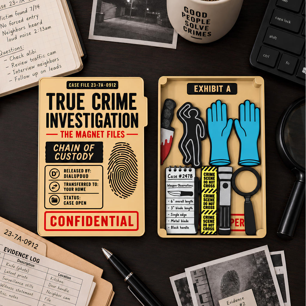 True Crime Fridge Magnets | Mystery Reader Gift