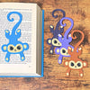 Fun monkey bookmarks in multiple colors