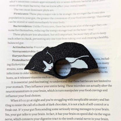 Adorable Tuxedo Cat Book Page Holder Ring